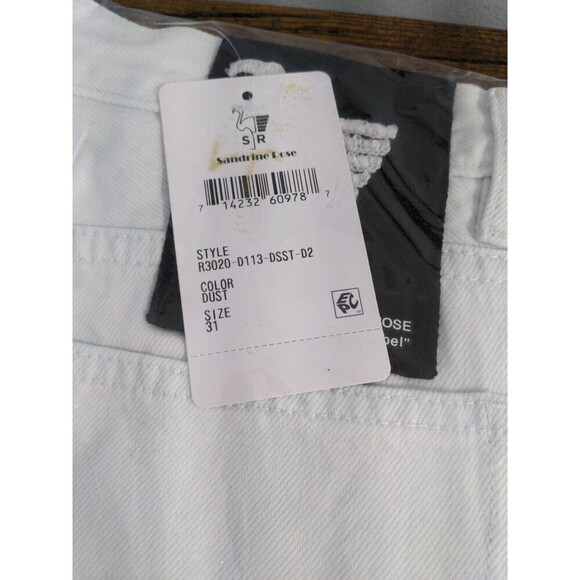 Free People x Sandrine Rose Women Dust White Wide Curve Leg Jeans 31 - Picture 6 of 7